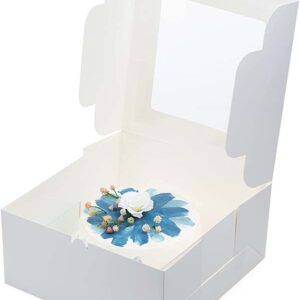Uchampak - Bakery Boxes with Window Small Cake Box Kraft Paper Treat Boxes for Pastry, Cupcakes, Pie, Donuts1