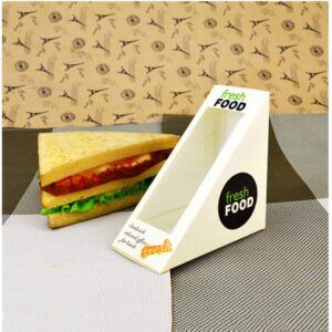 Uchampak - Disposable Paper Sandwich  Sandwich Wedge Box Takeaway Box Triangle Sandwich Box With Window