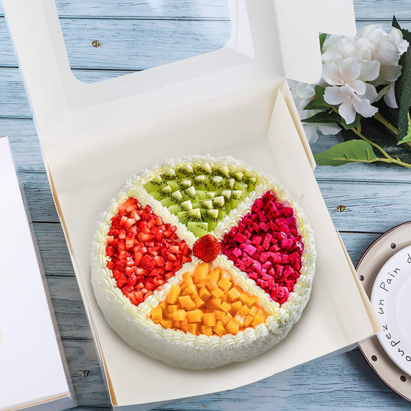 Uchampak - White Bakery Pie Boxes Auto-Popup Natural Disposable Pastries Boxes Bluk Window & Foldable Pak - Image 4