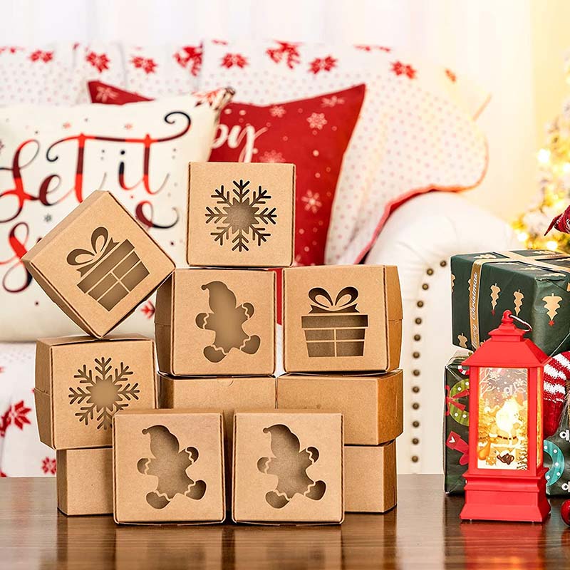 Uchampak- Bakery Boxes with Window Small Cake Box Kraft Paper Treat Boxes for Pastry Donuts Window & Foldable Pak - Image 5