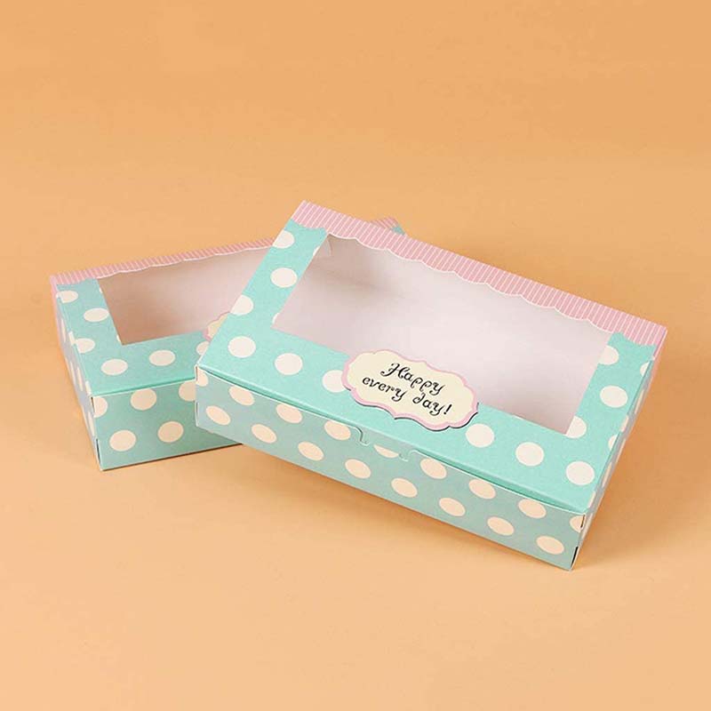Uchampak - Sushi To Go Box with Window Small Cake Box Kraft Paper Treat Boxes for Pastry Window & Foldable Pak