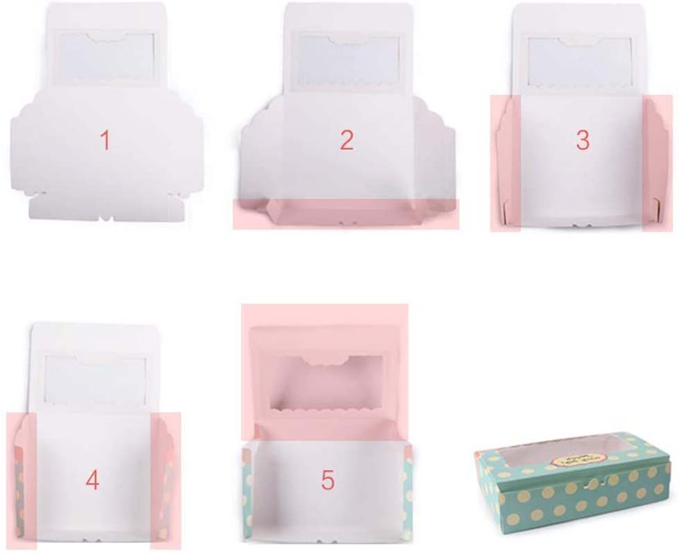 Uchampak - Sushi To Go Box with Window Small Cake Box Kraft Paper Treat Boxes for Pastry Window & Foldable Pak - Image 5