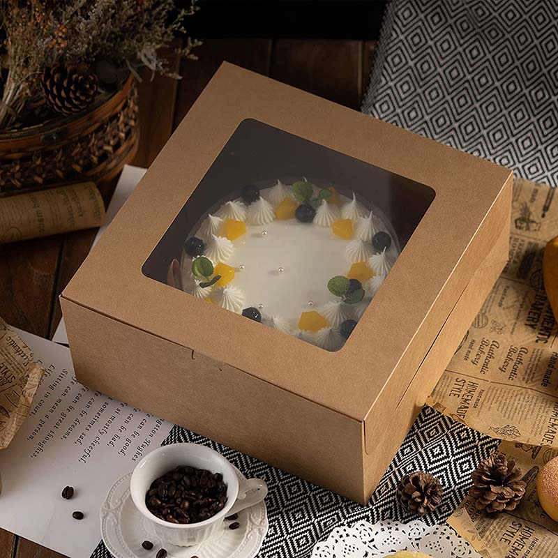 Uchampak- recyclable kraft paper brown sushi box lunch box takeaway food container Paper container Window & Foldable Pak - Image 5