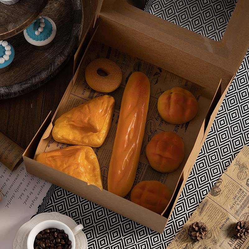 Uchampak- recyclable kraft paper brown sushi box lunch box takeaway food container Paper container Window & Foldable Pak - Image 6