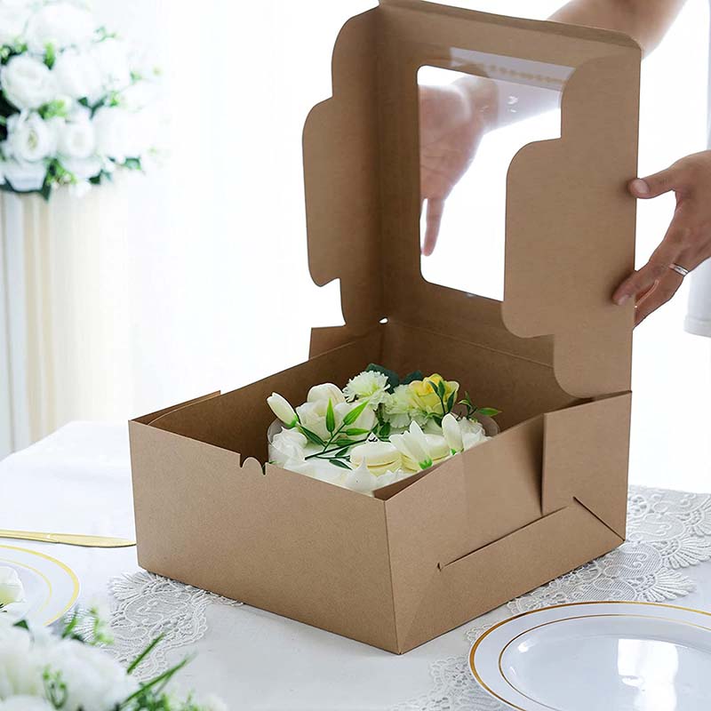 Uchampak- recyclable kraft paper brown sushi box lunch box takeaway food container Paper container Window & Foldable Pak - Image 7