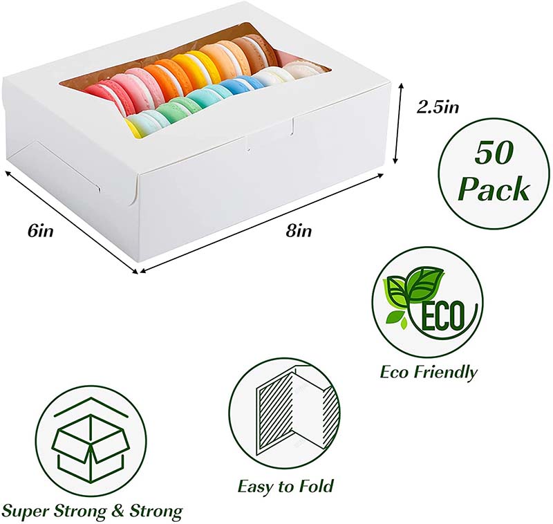Uchampak- Disposable take away sushi to go box with window Natural paper box for pies and biscuit Window & Foldable Pak