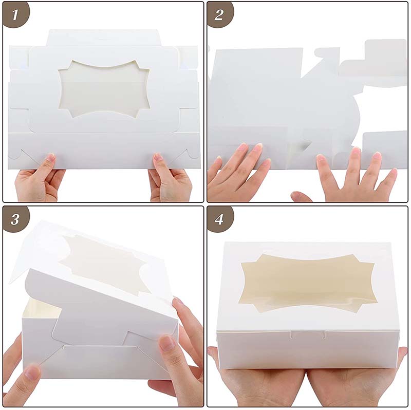 Uchampak- Disposable take away sushi to go box with window Natural paper box for pies and biscuit Window & Foldable Pak - Image 3