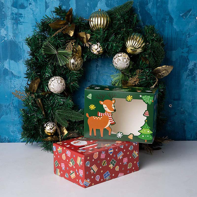 Uchampak- box with window paper box for pies and biscuit boxes Disposable take away sushi to go Window & Foldable Pak