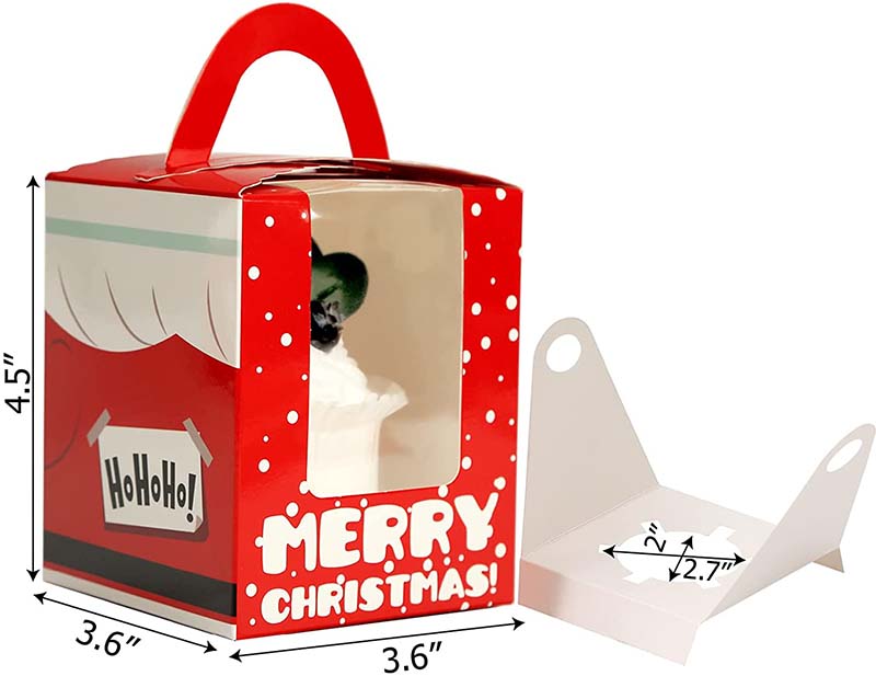 Uchampak - Disposable box for cake, sushi,salad and light food Recyclable paper box with natural Window & Foldable Pak