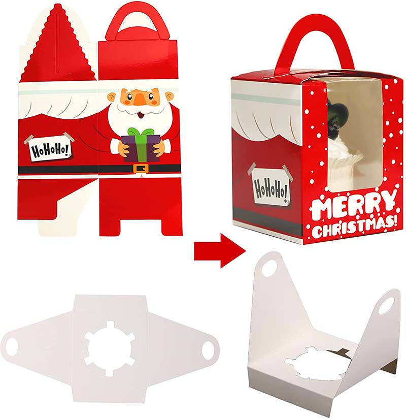 Uchampak - Disposable box for cake, sushi,salad and light food Recyclable paper box with natural Window & Foldable Pak - Image 3