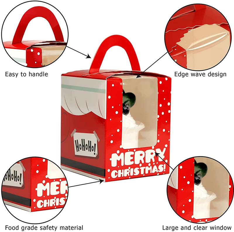 Uchampak - Disposable box for cake, sushi,salad and light food Recyclable paper box with natural Window & Foldable Pak - Image 5