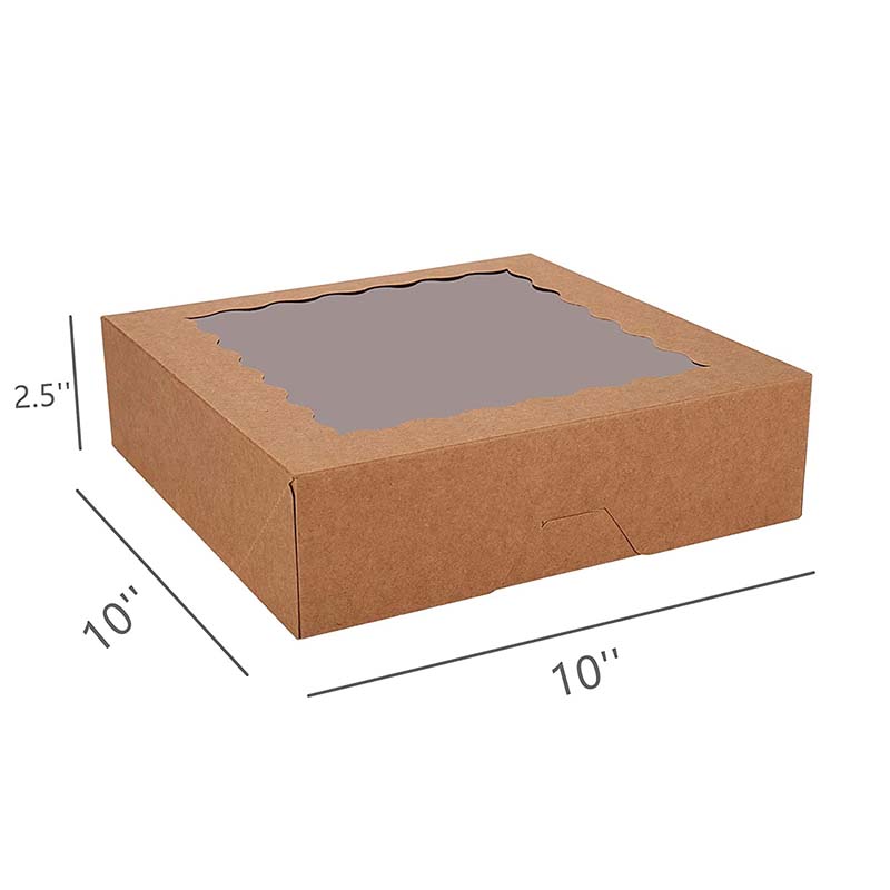 Uchampak- Takeaway Box Disposable Paper Sandwich Craft Wedge Box With Window Cake Window & Foldable Pak - Image 3