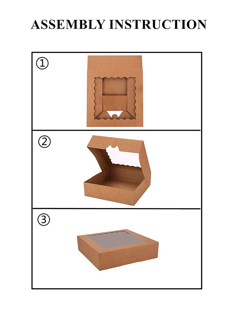 Uchampak- Takeaway Box Disposable Paper Sandwich Craft Wedge Box With Window Cake Window & Foldable Pak - Image 7