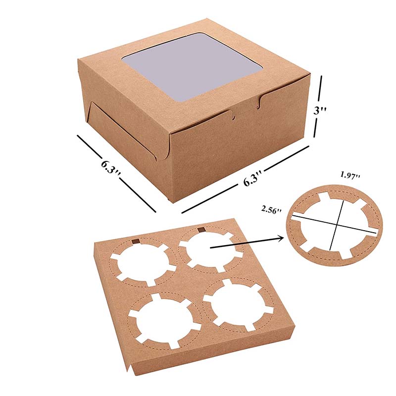 Uchampak- Wedge Box Triangle Sandwich Box With Window Takeaway Box Disposable Cake Pastry Candy Window & Foldable Pak