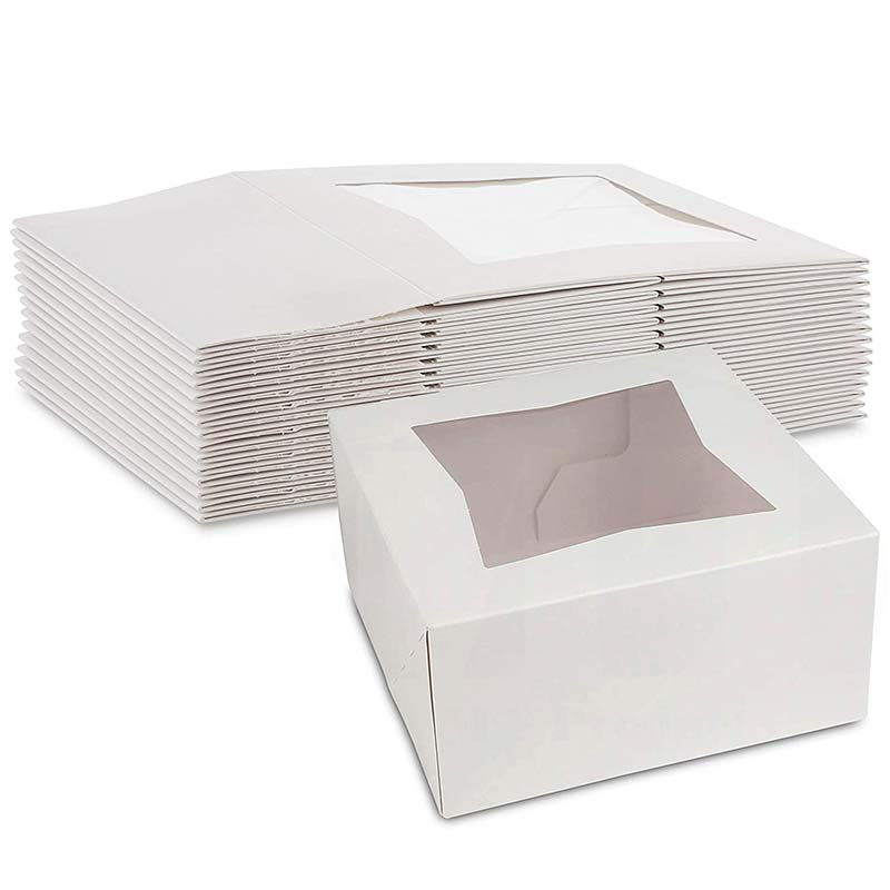 Uchampak- Cupcake Disposable Sandwich Paper Cake Box-Small Sandwich Wedge Box with Window Triangular & Foldable Pak - Image 3