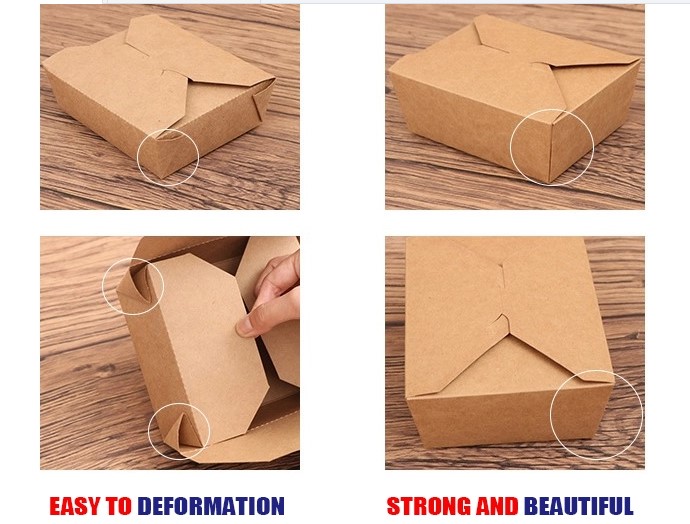 Uchampak - New design PET lid with kraft paper box rectangular disposable food paper container Double wall cup - Image 6