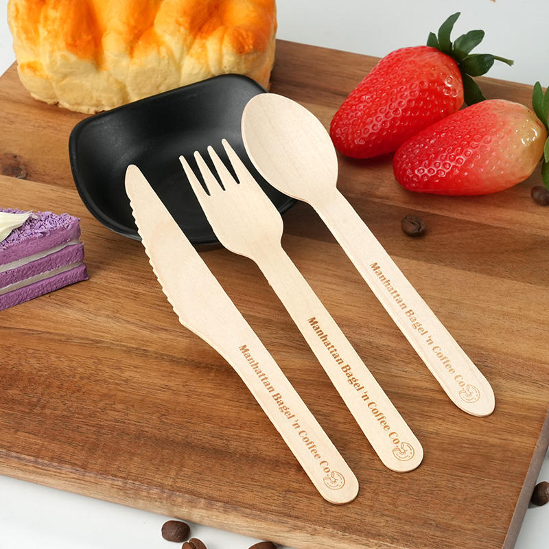 Uchampak Custom Disposable Cutlery – Hot Foil Stamped Fork Spoon Knife Sets