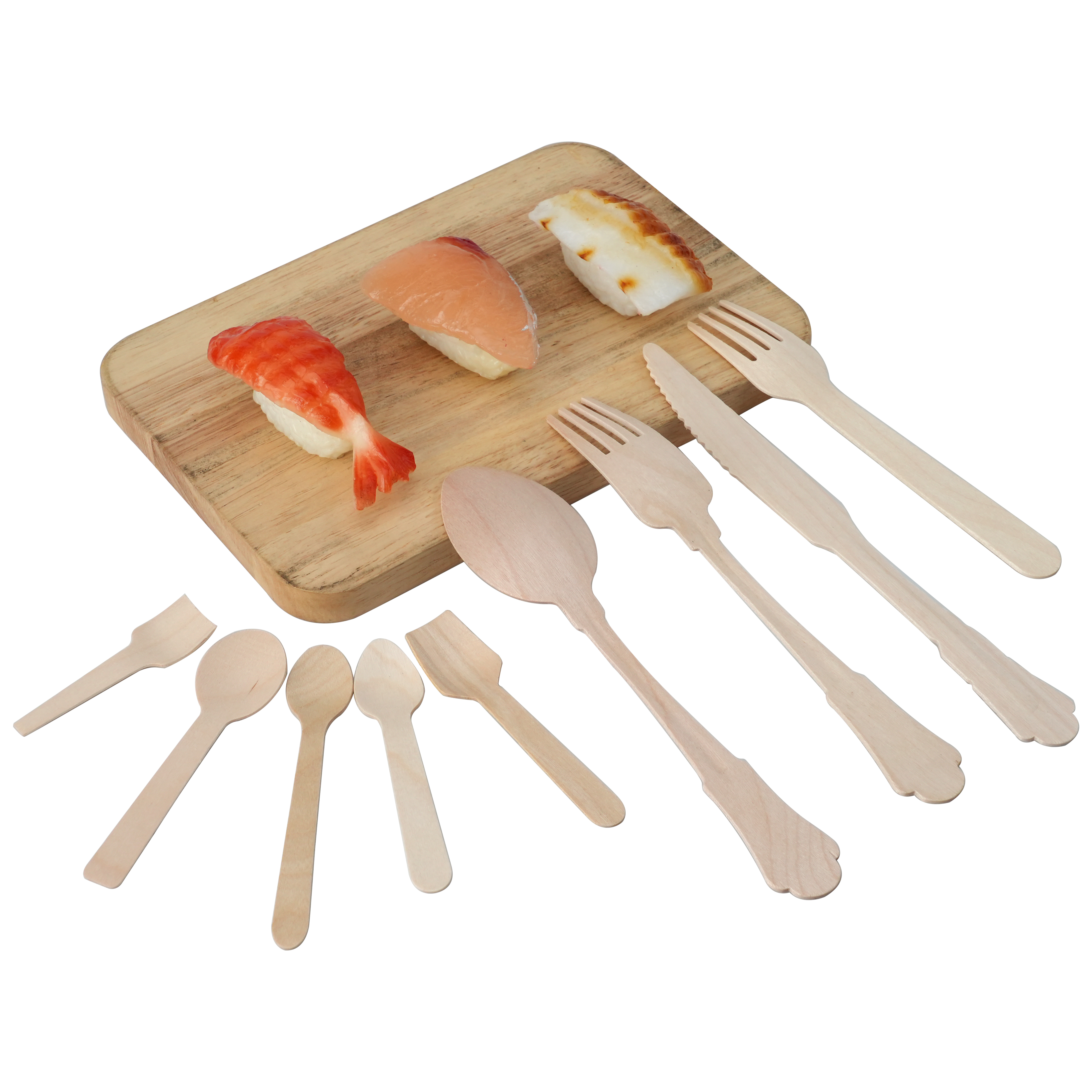 Hot selling wholesale eco friendly disposable wooden cutlery set ice cream spoon wooden spoon fork and knife
