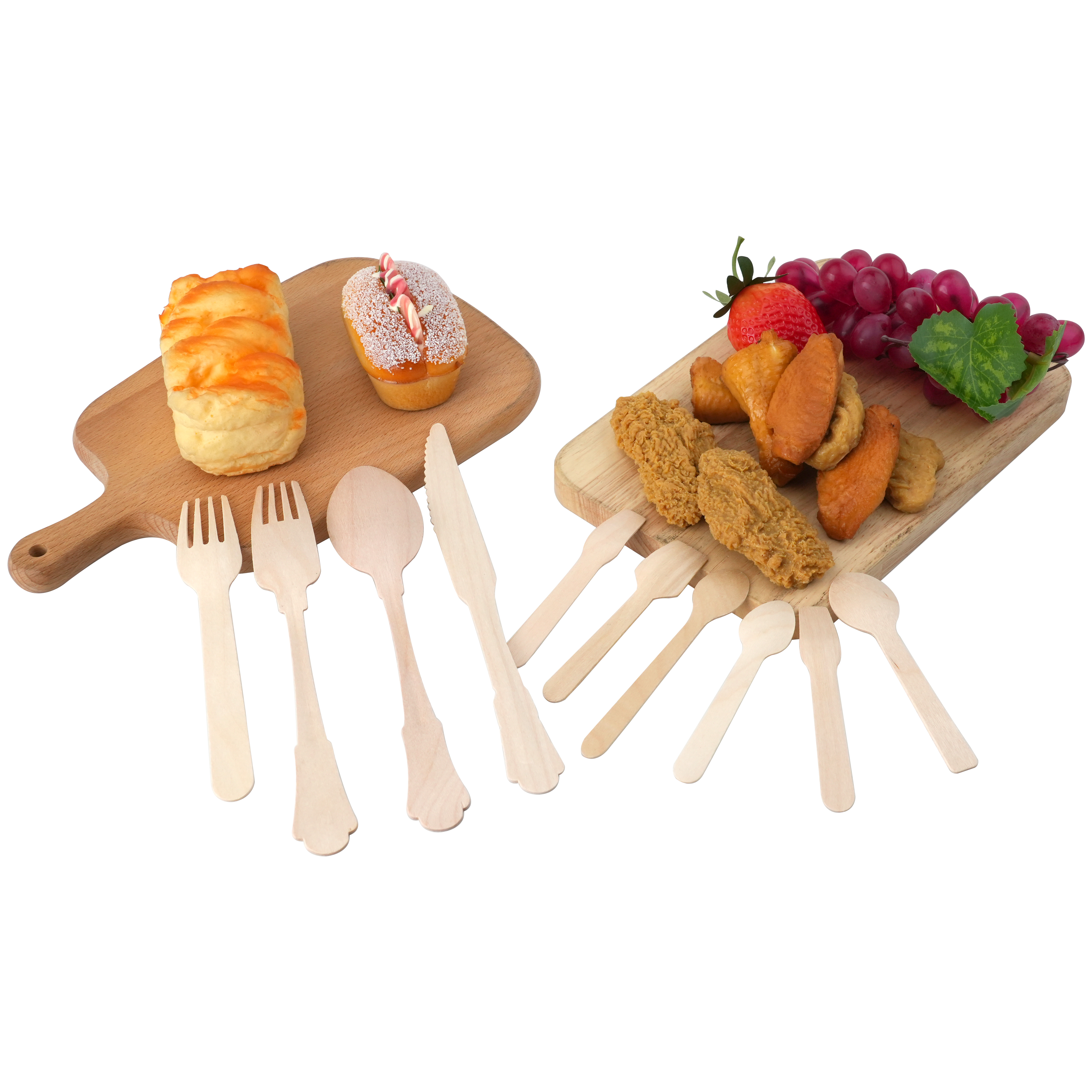 High quality wooden Forks Spoons Knives Cutlery Disposable Utensils Eco Friendly recyclable wooden cutlery set