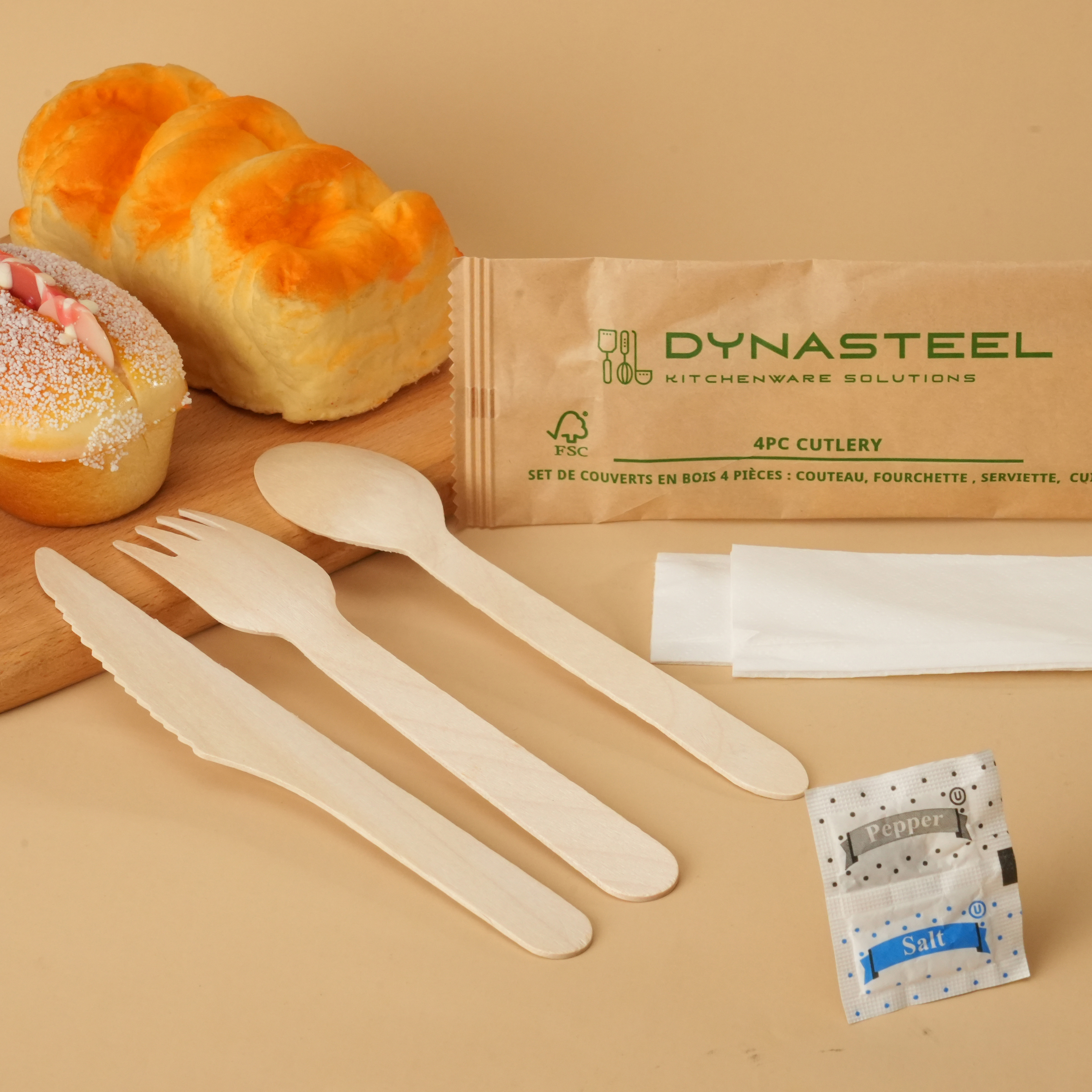 Uchampak-Hot selling wholesale eco friendly disposable bamboo cutlery set ice cream spoon bamboo spoon fork and knife