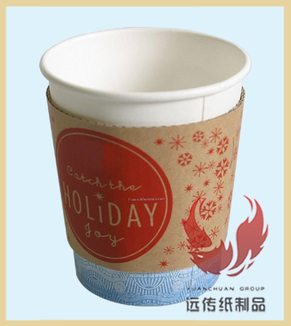 Uchampak- Disposable Triple layers Paper Cup Sleeves Custom Design and Cold Insulators Compostable Packaging Cup Sleeves - Image 5