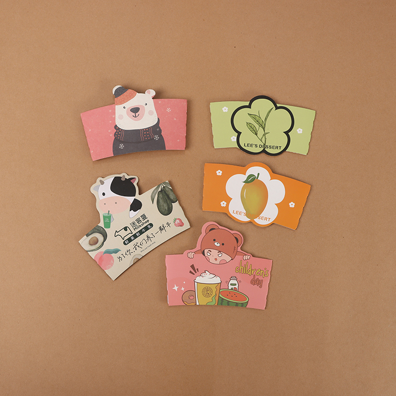 Uchampak- Custom Cup Sleeves Paper Sleeve Packaging Paper Cup Holder Anti-scalding Corrugated Cup Sleeves - Image 3