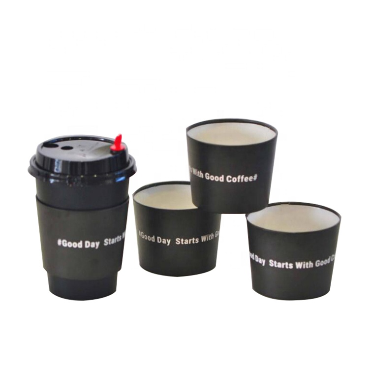 Uchampak - Logo printed black coffee mug sleeve Cup Sleeves