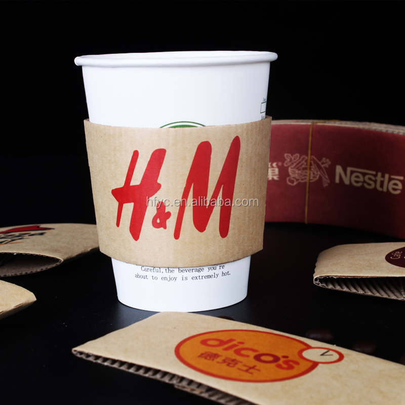 Uchampak- china hot sale paper coffee cup sleeve with company logo Cup Sleeves