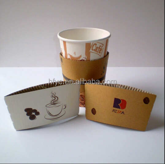 Uchampak - Customized printed Insulated Disposable takeout 8-24oz Paper Coffee CupSleeves for hot drink Cup Sleeves - Image 6
