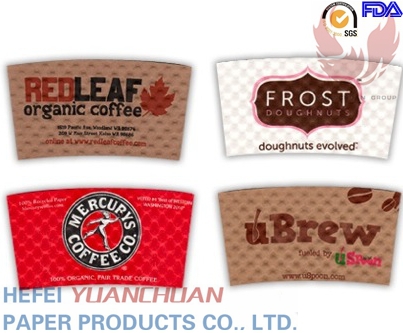 Uchampak - Customized printed Insulated Disposable takeout 8-24oz Paper Coffee CupSleeves for hot drink Cup Sleeves - Image 7