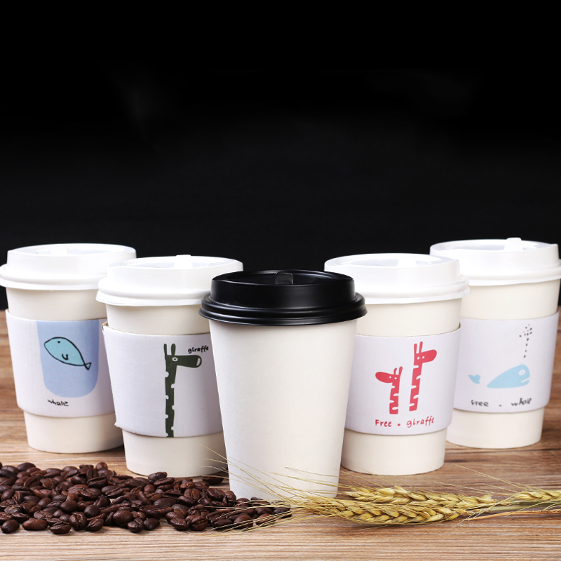 Uchampak - hot drinking used or clear plastic cup using disposable printed paper coffee cup sleeve Cup Sleeves - Image 6