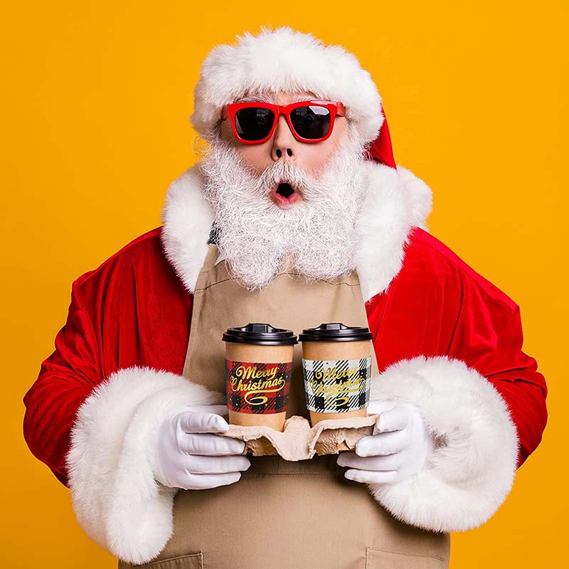 Uchampak - Disposable Paper Coffee Cup Beverage Drinking Cup for Water, Juice, Coffee or Tea, Suitable for Cup Sleeves - Image 5