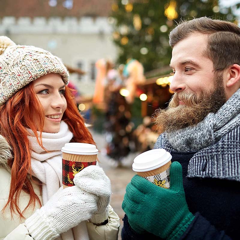 Uchampak - Disposable Paper Coffee Cup Beverage Drinking Cup for Water, Juice, Coffee or Tea, Suitable for Cup Sleeves - Image 6