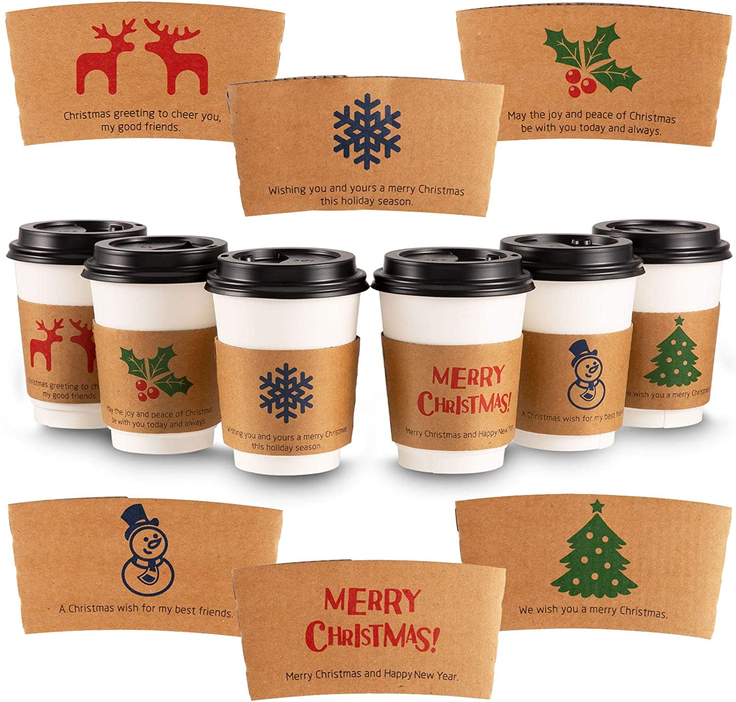 Uchampak - Cup Sleeve Corrugated For Hot Drinks Paper Cup Sleeve Customized Color and Pattern Anti-scalding Cup Sleeve - Image 3