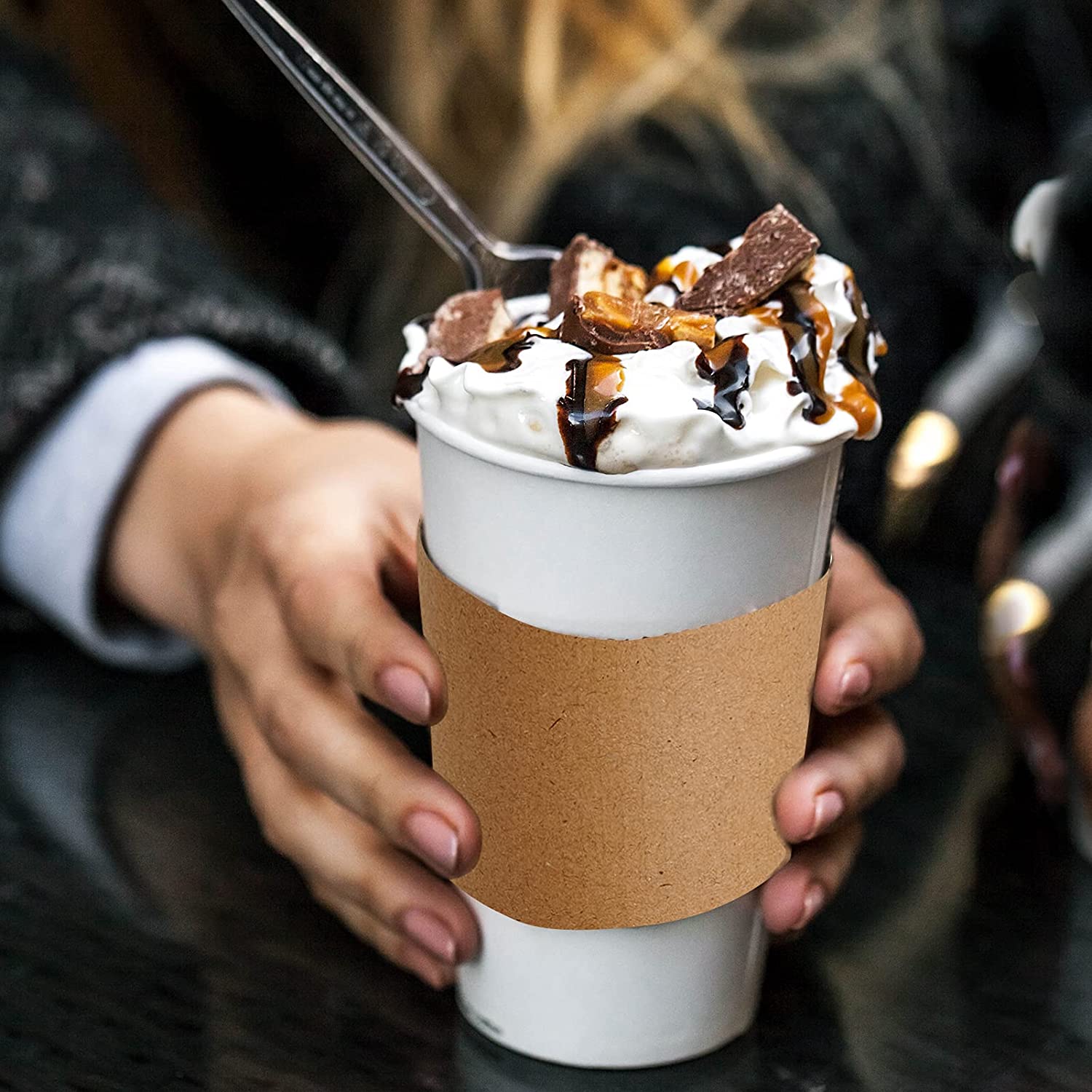 Uchampak - Cup Sleeve Corrugated For Hot Drinks Paper Cup Sleeve Customized Color and Pattern Anti-scalding Cup Sleeve - Image 6