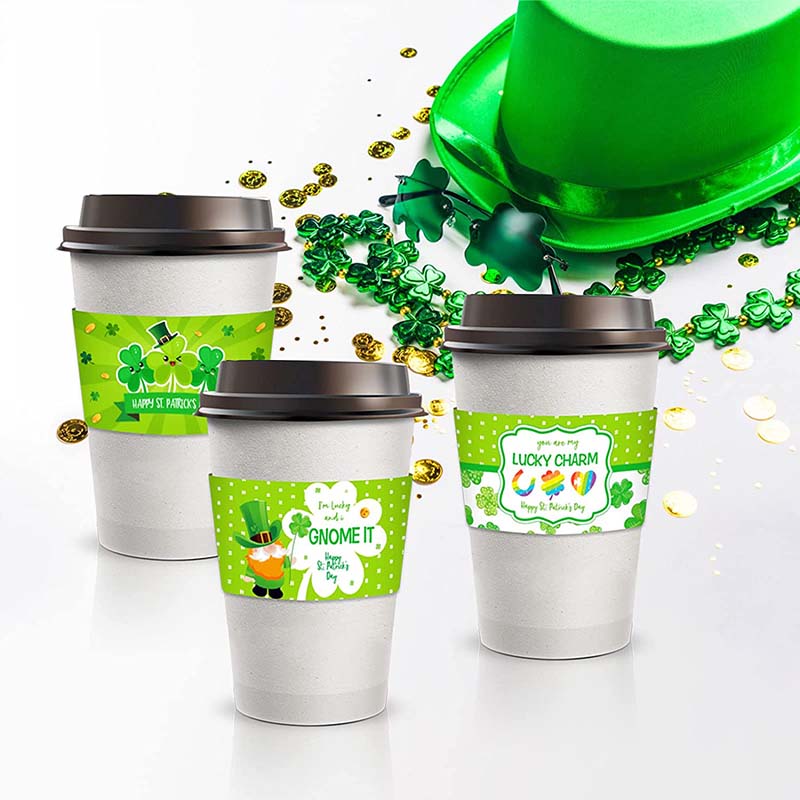 Uchampak- Paper Cup Sleeve Disposable Coffee Tea Cup Sleeve Paper Sleeve Packaging Corrugated Cup Sleeves - Image 4