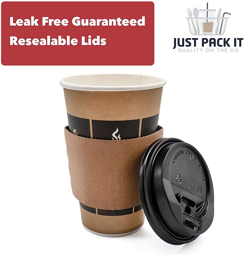 Uchampak - Coffee Cup Sleeves Eco-Friendly Disposable Cardboard Sleeve Insulated for Hot Drinks Fits10 12 16 Cup Sleeves - Image 5