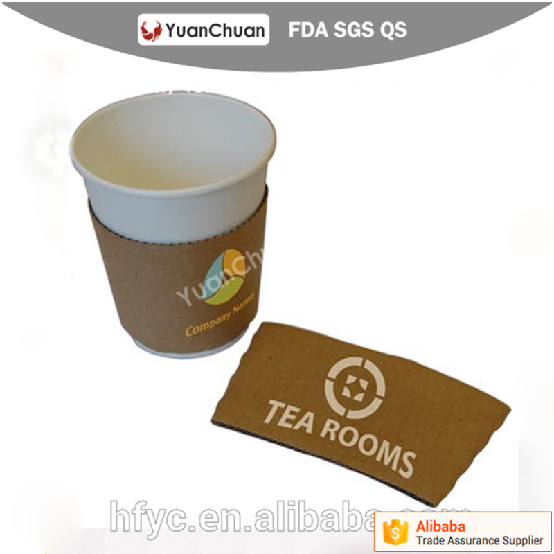 Uchampak - Recyclable Coffee Cup Sleeves Disposable Cardboard Sleeve,  for Hot Drinks. Fits 10 12 16 Cup Sleeves