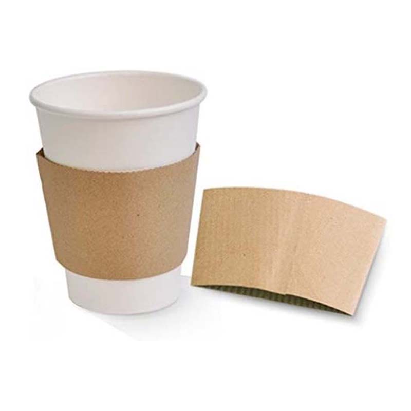 Uchampak -Disposable Paper Cup Sleeves Designs for 12 and 16oz Corrugated Cup Paper Jacket for Hot Chocolate Cocoa - Image 3