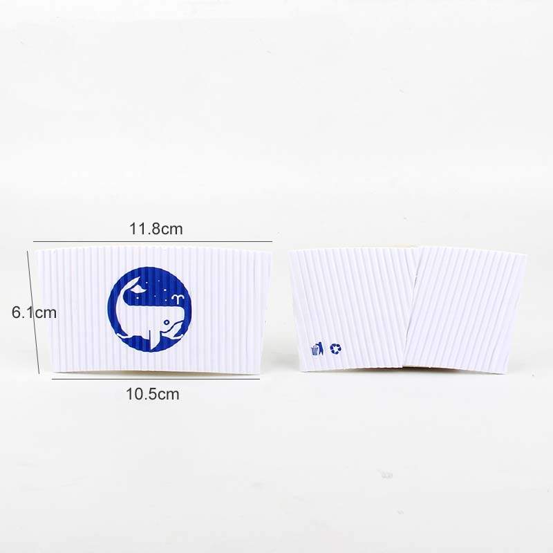Uchampak- Coffee Sleeves Disposable Corrugated Cup Sleeves Jackets Protective Heat Insulation Drinks - Image 3