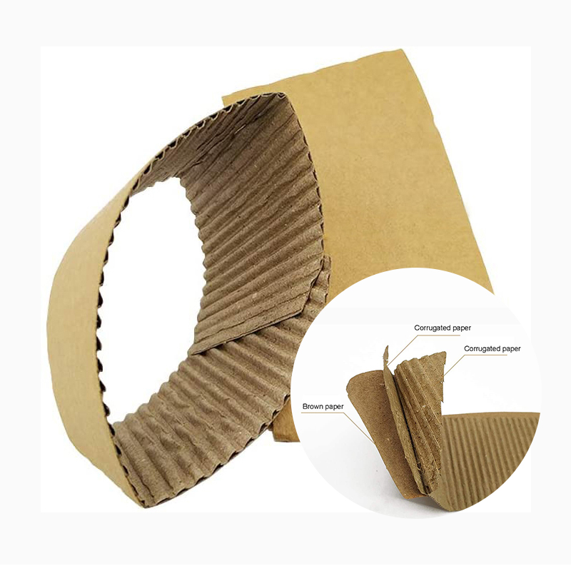 Uchampak- Coffee Sleeves Disposable Corrugated Cup Sleeves Jackets Protective Heat Insulation Drinks - Image 7