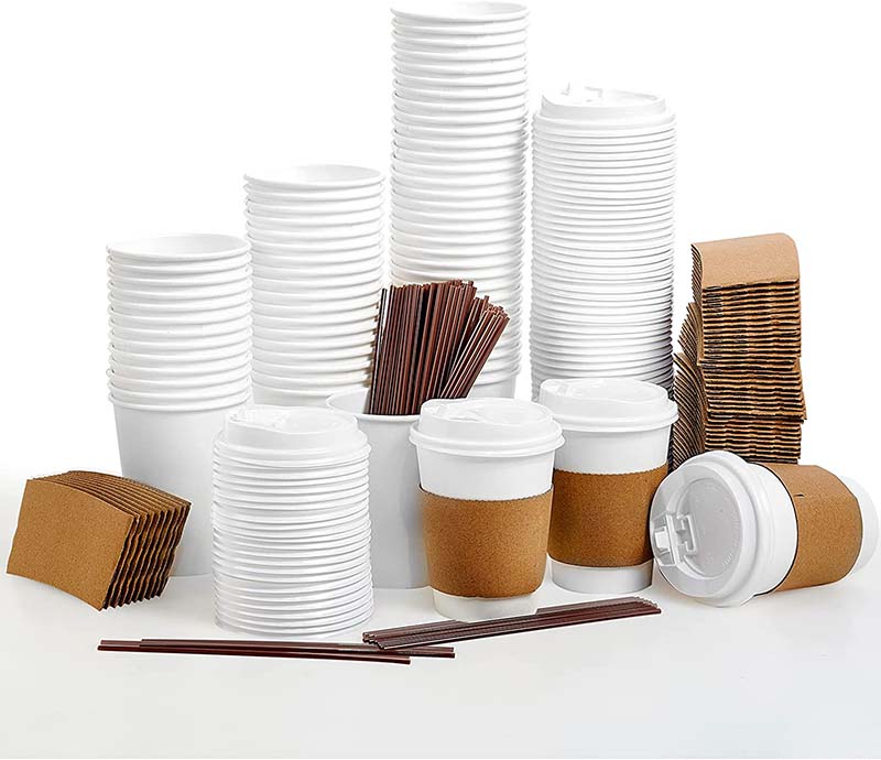 Uchampak - Custom Printed Paper Coffee Cup With Lids And Sleeves Cup Sleeves - Image 4