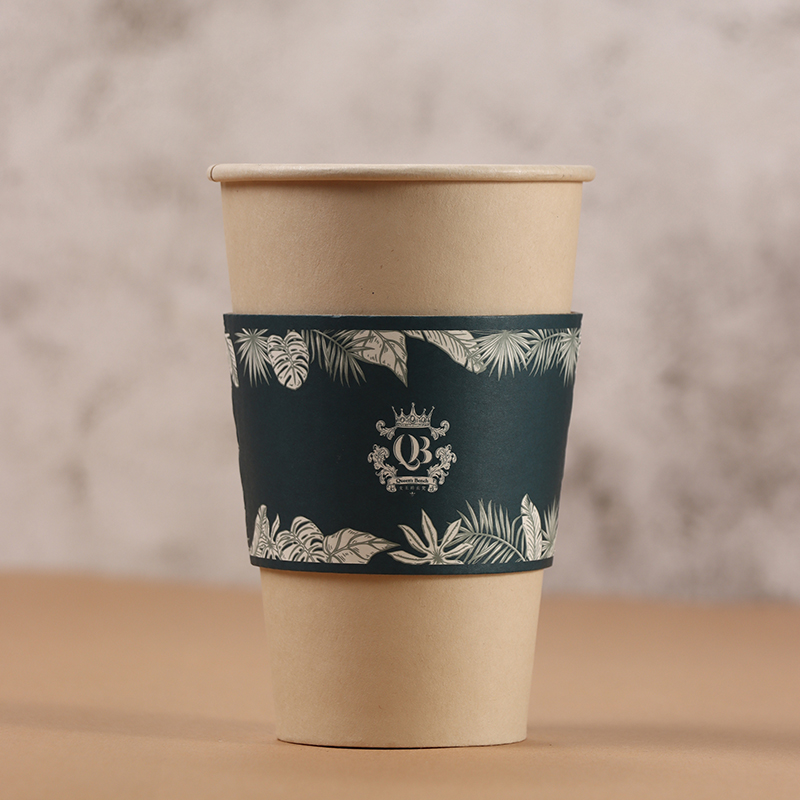 Uchampak- Disposable Eco-friendly Coffee And Tea Paper Cup Sleeves Jackets With Custom Printed Service Cup Sleeves - Image 3