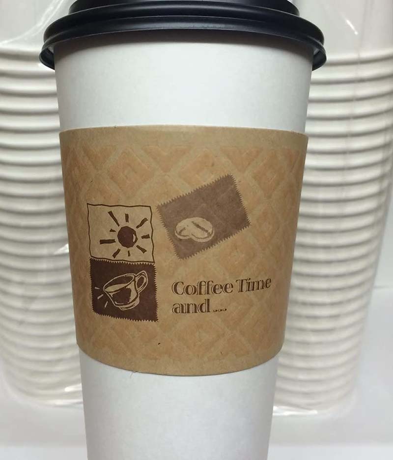 Uchampak - Disposable custom printed craft embossed stamped paper coffee cup sleeve for paper cup Cup Sleeves3 - Image 6