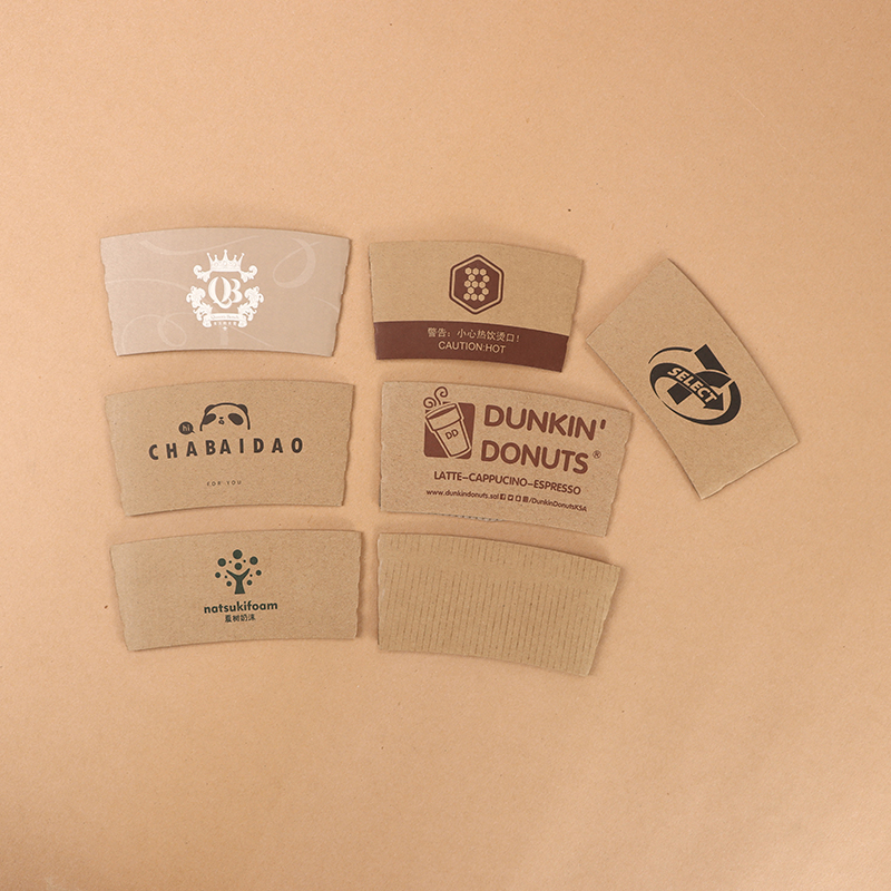 Uchampak - Disposable custom printed craft embossed stamped paper coffee cup sleeve for paper cup Cup Sleeves3 - Image 7