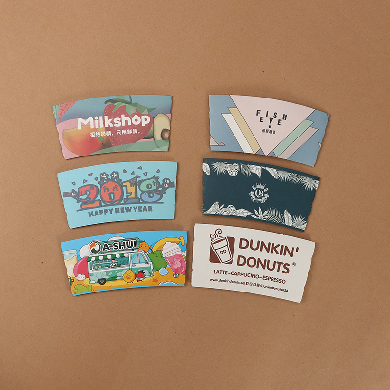 Uchampak - Disposable custom printed craft embossed stamped paper coffee cup sleeve for paper cup Cup Sleeves3 - Image 8