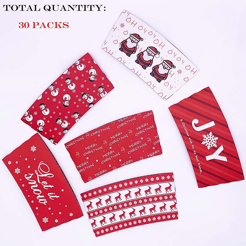 Uchampak- Disposable custom printed craft embossed stamped paper coffee cup sleeve for paper cup Cup Sleeves6 - Image 6