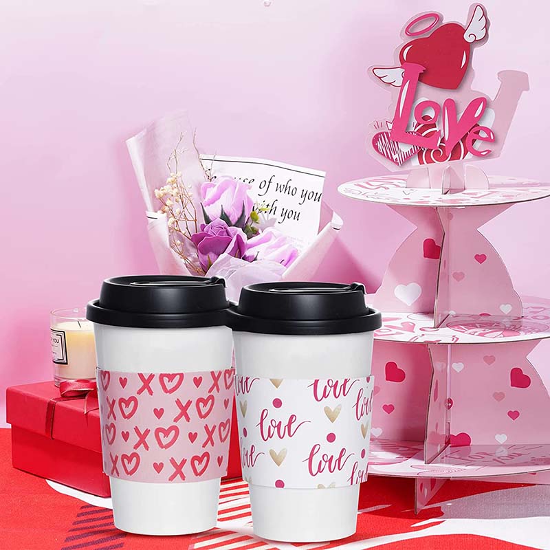 Uchampak- Disposable custom printed craft embossed stamped paper coffee cup sleeve for paper cup Cup Sleeves3 - Image 6