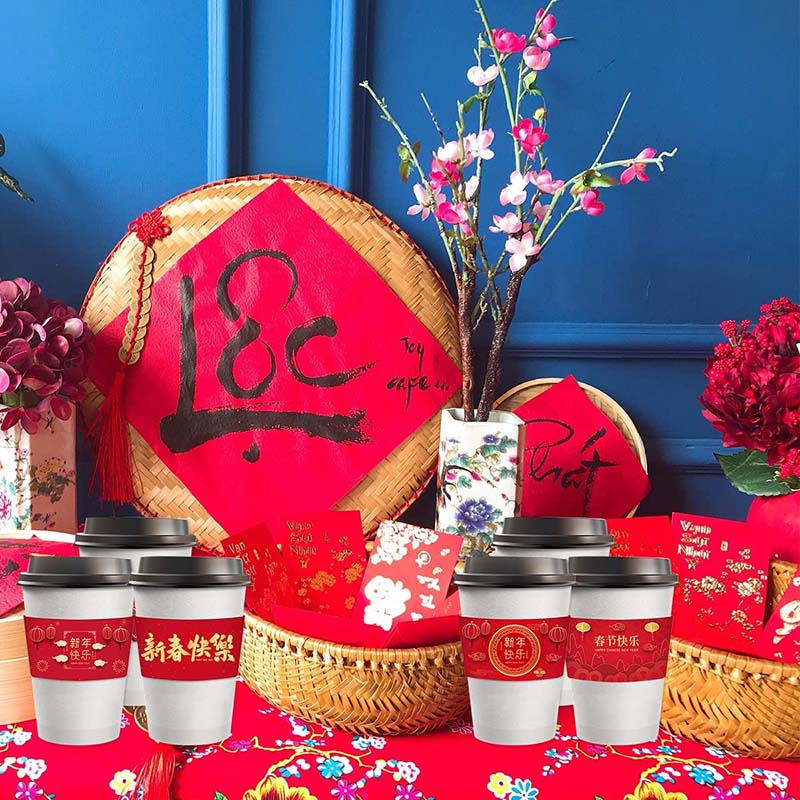 Uchampak - Customized Color coffee sleeves Cup Sleeve Corrugated Paper Cup Sleeve For Hot and Cold Drinks Cup Sleeves - Image 3