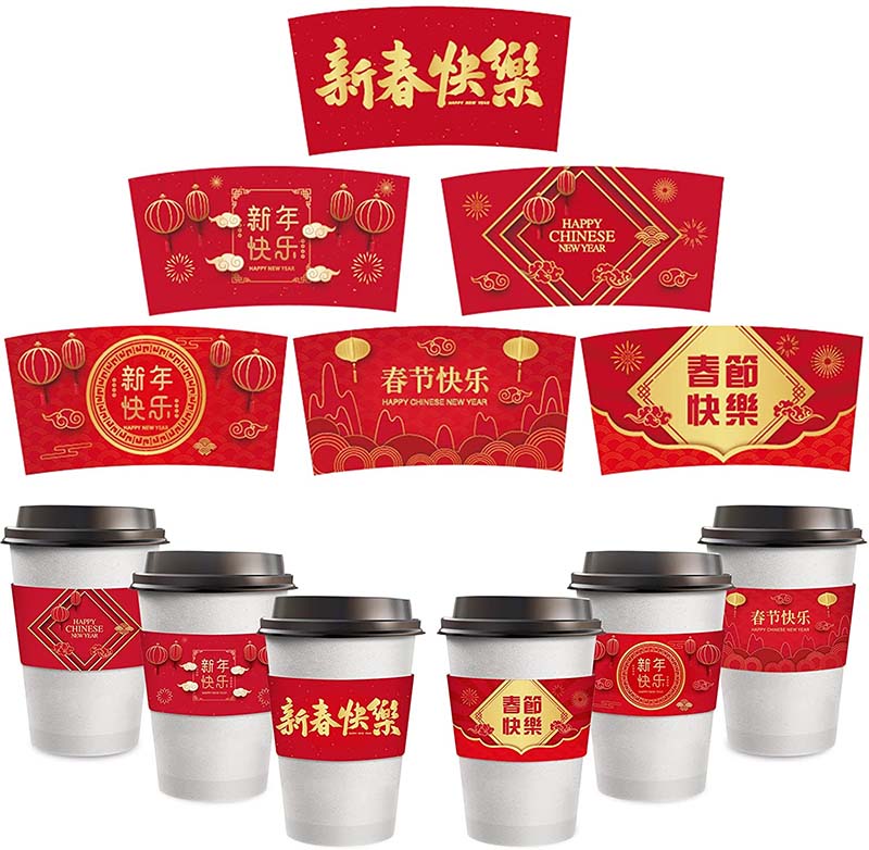 Uchampak - Customized Color coffee sleeves Cup Sleeve Corrugated Paper Cup Sleeve For Hot and Cold Drinks Cup Sleeves - Image 6